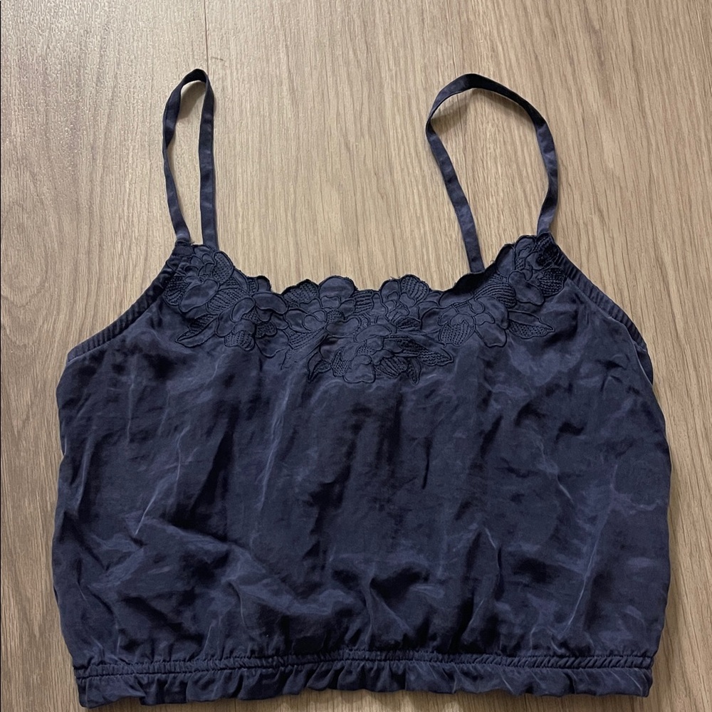 Aerie Blue Camisole with Floral Detail